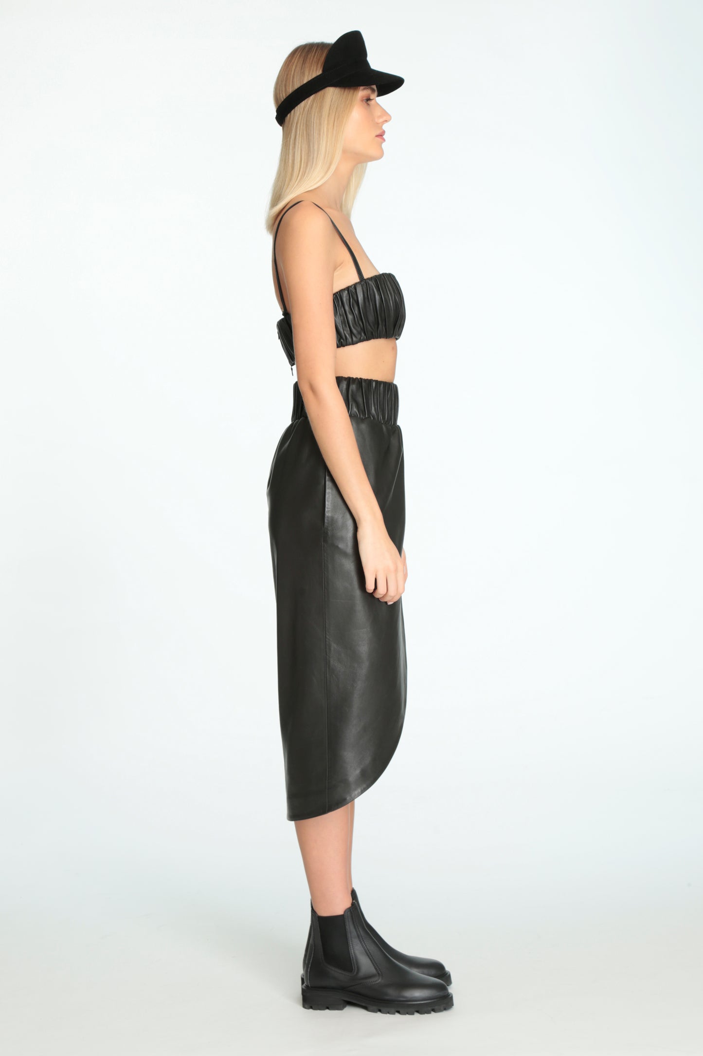Asymmetric Wrap Skirt Black