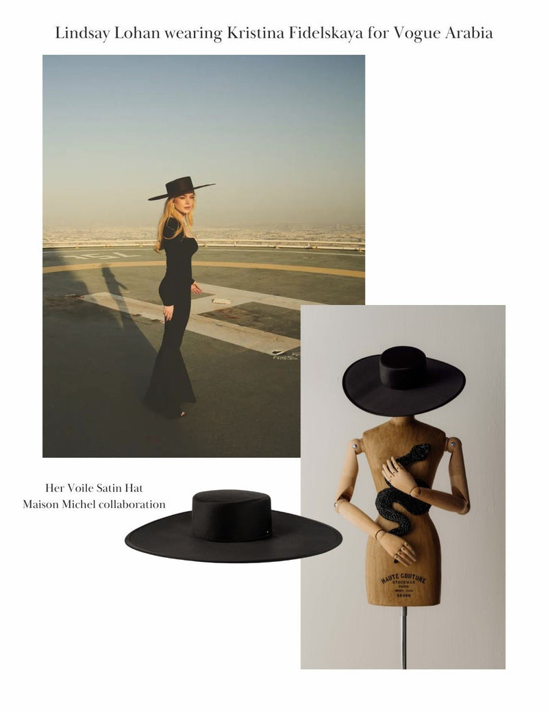 Lindsay Lohan in Kristina Fidelskaya × Maison Michel Paris for Vogue Arabia