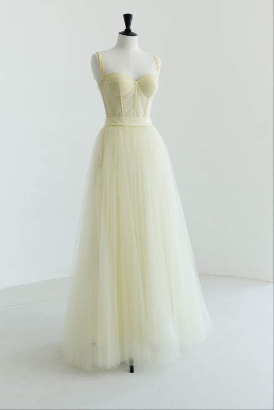 Her Butter Yellow Dramatic Maxi Skirt