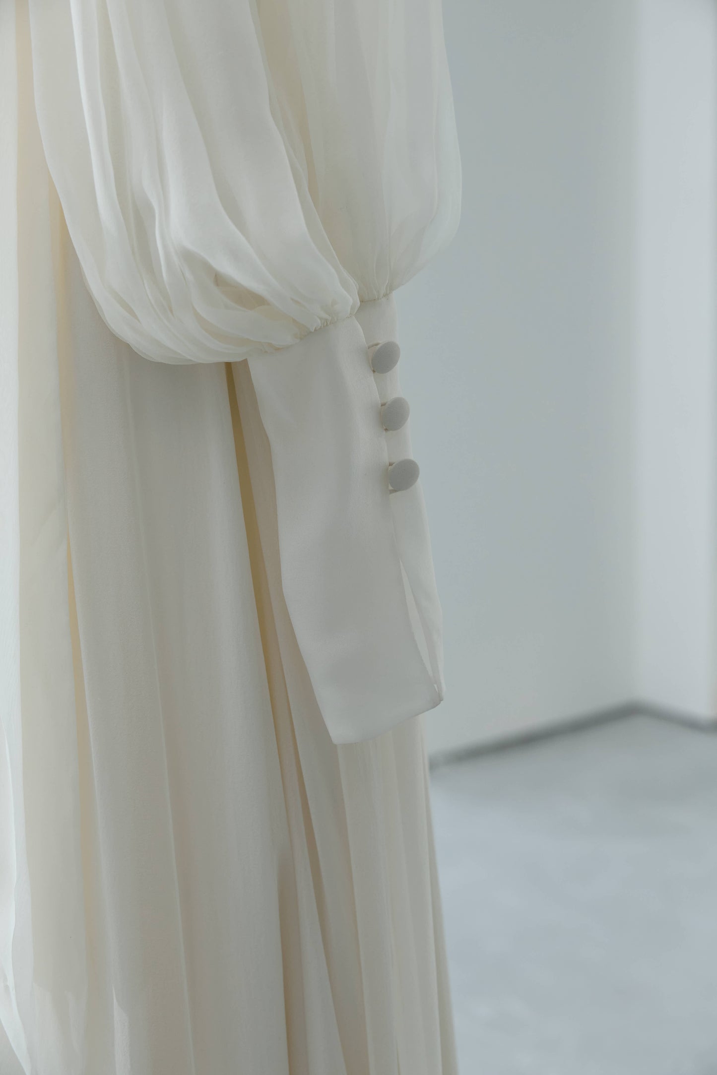 Her White Chiffon Sleeve Blouse