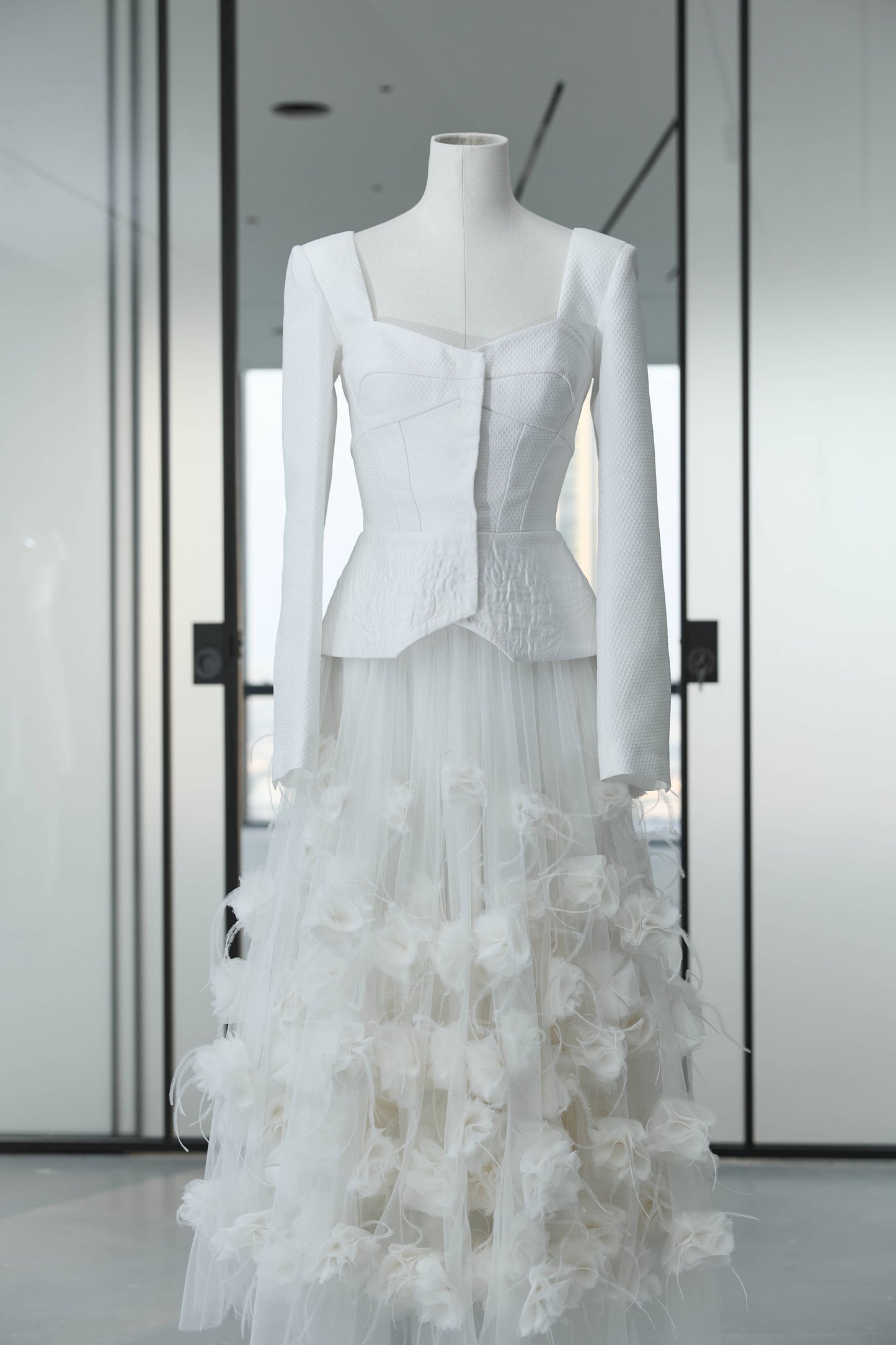 Her Jacquard Bridal White Jacket