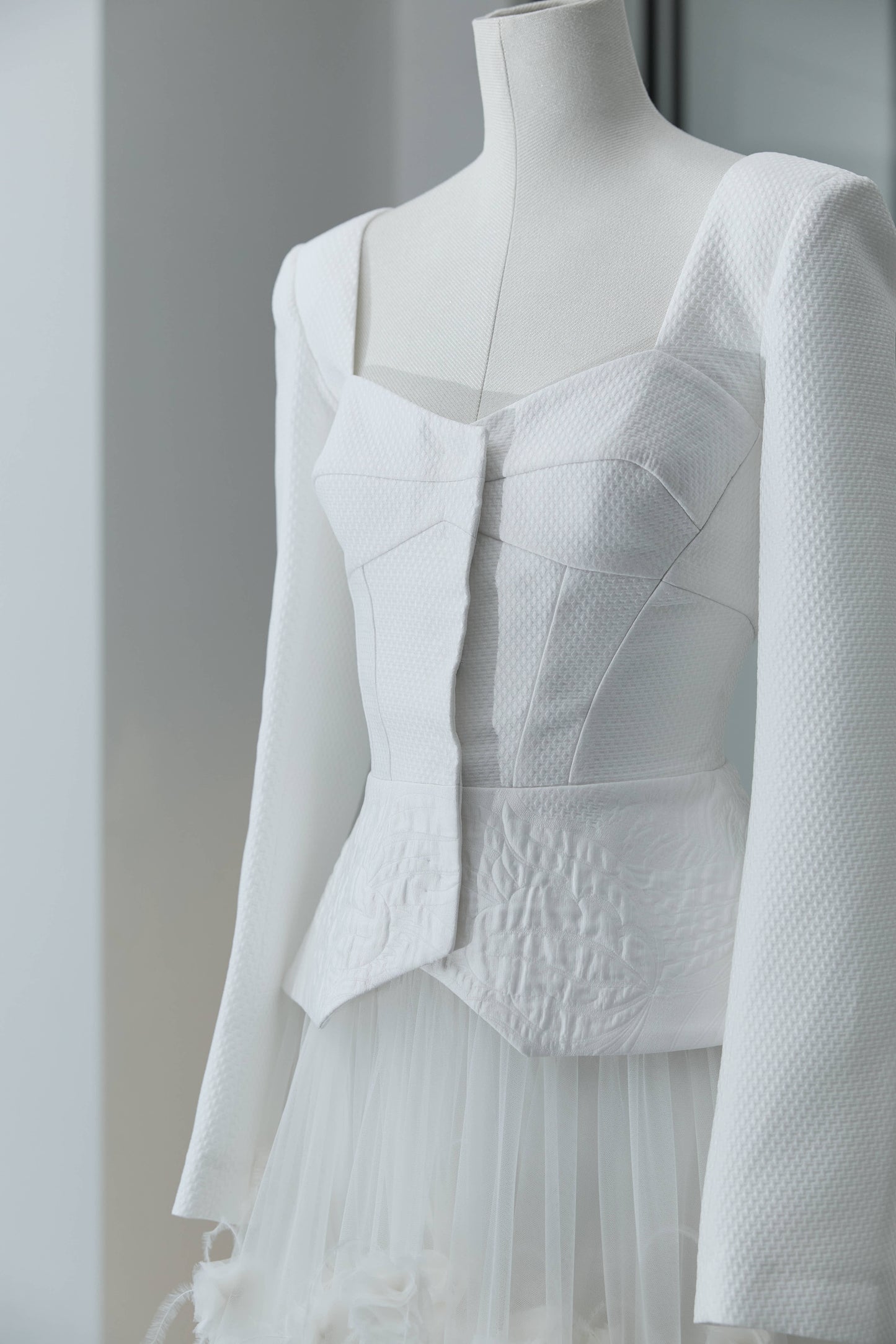 Her Jacquard Bridal White Jacket