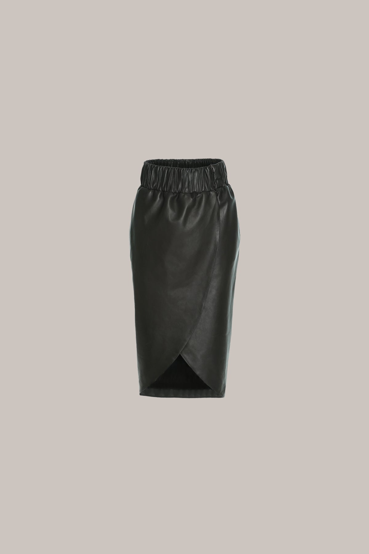 Her Asymmetric Wrap Black Skirt