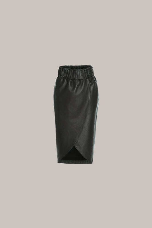 Her Asymmetric Wrap Black Skirt