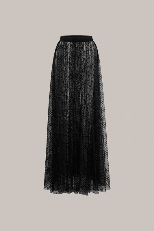 Her Tulle Polka Dot Full Long Black/Beige