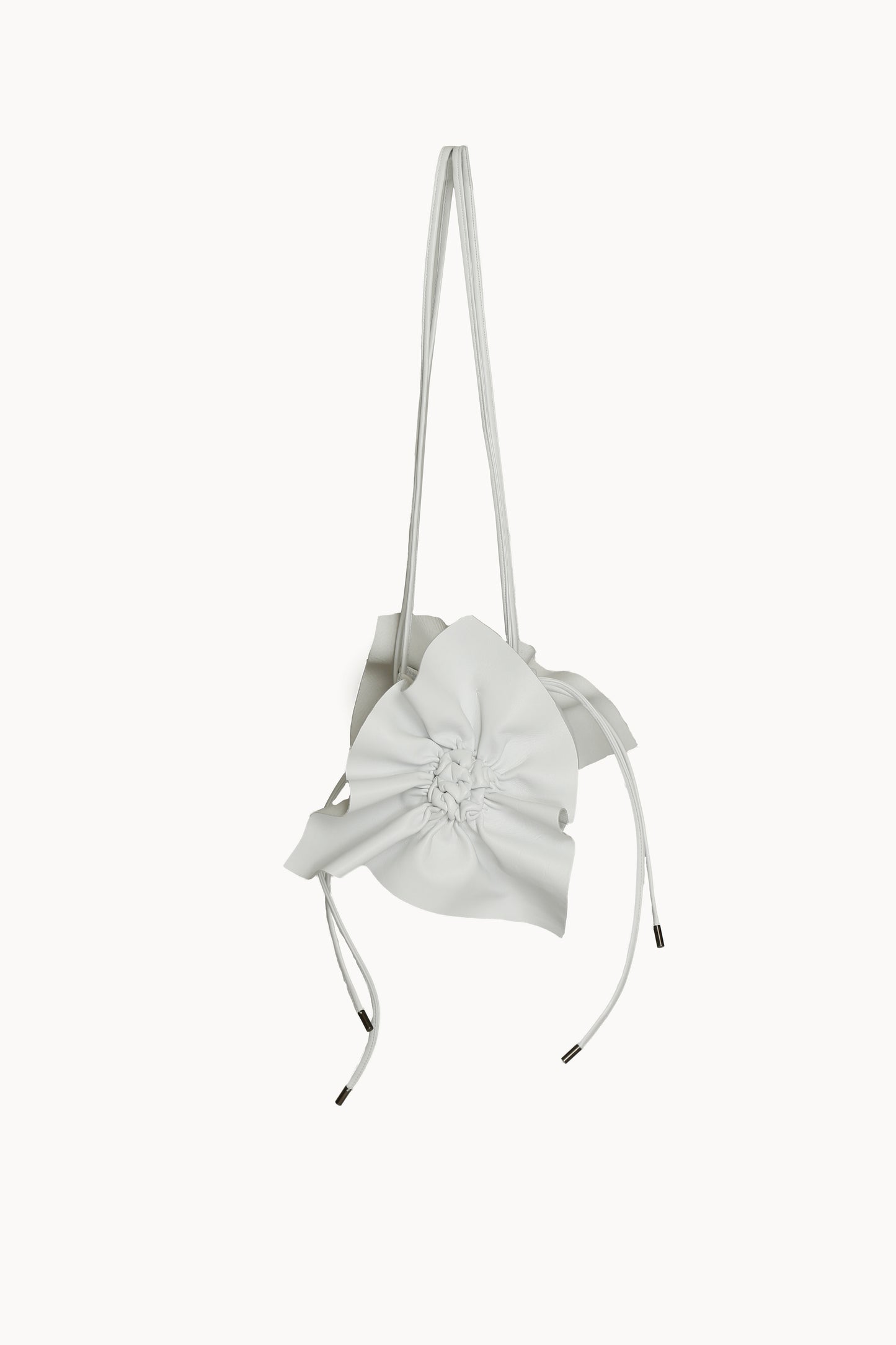 White Leather Flower Bag