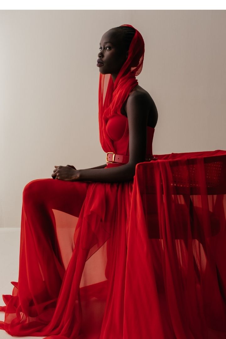 Her Red Full Line Long Skirt