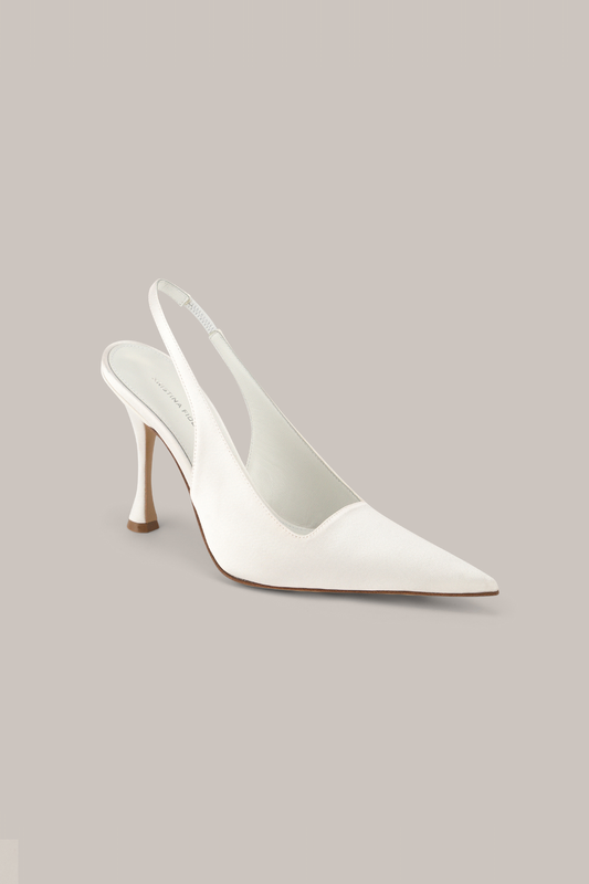 Her Satin White Heels