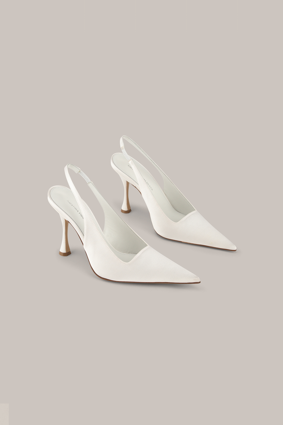 Her Satin White Heels