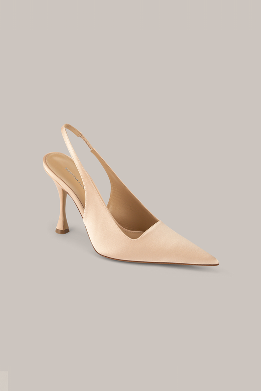 Her Satin Beige Heels