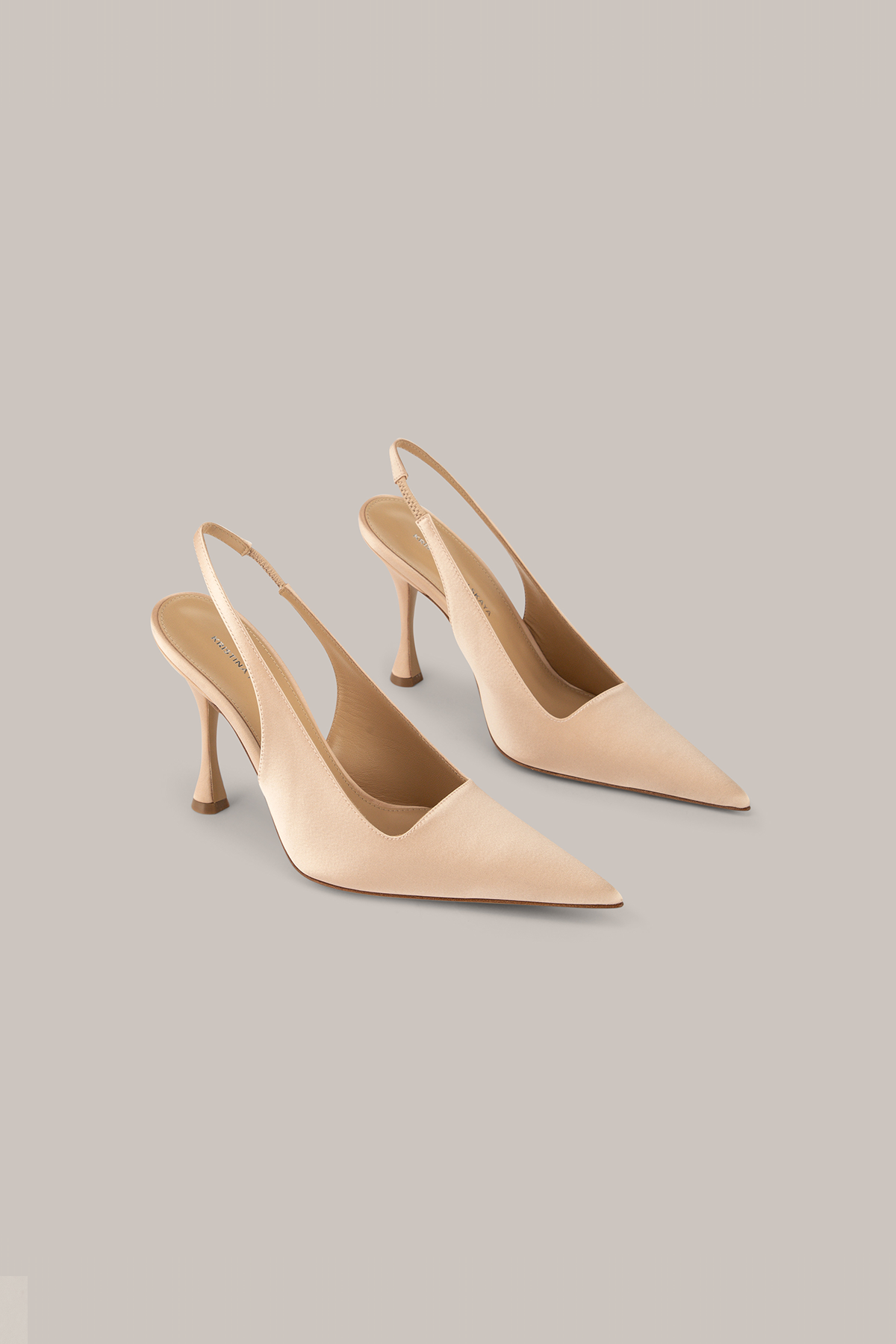 Her Satin Beige Heels