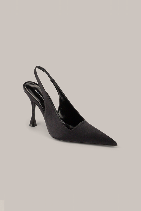Her Satin Black Heels