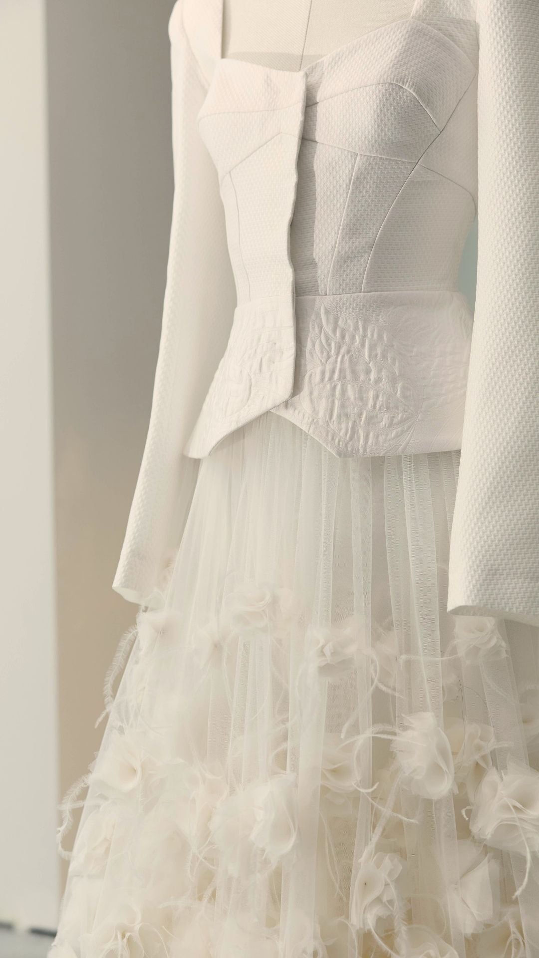 Her Jacquard Bridal White Jacket