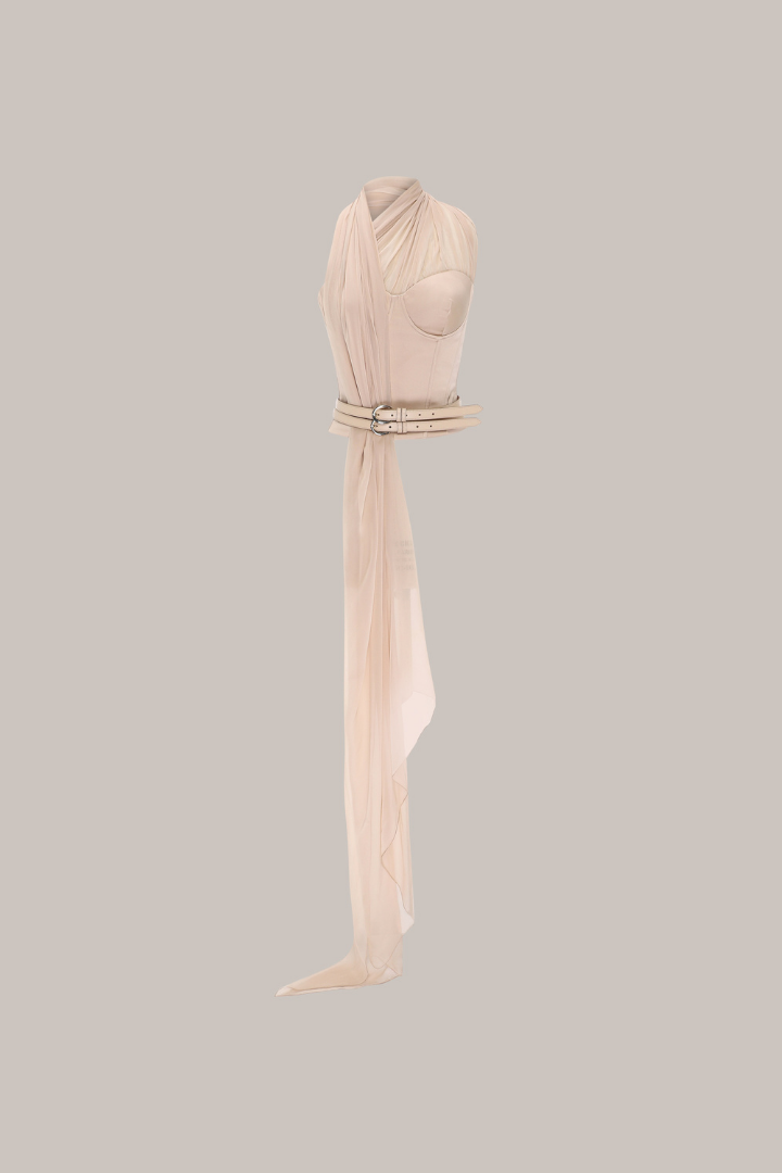 Her Halterneck Beige Top