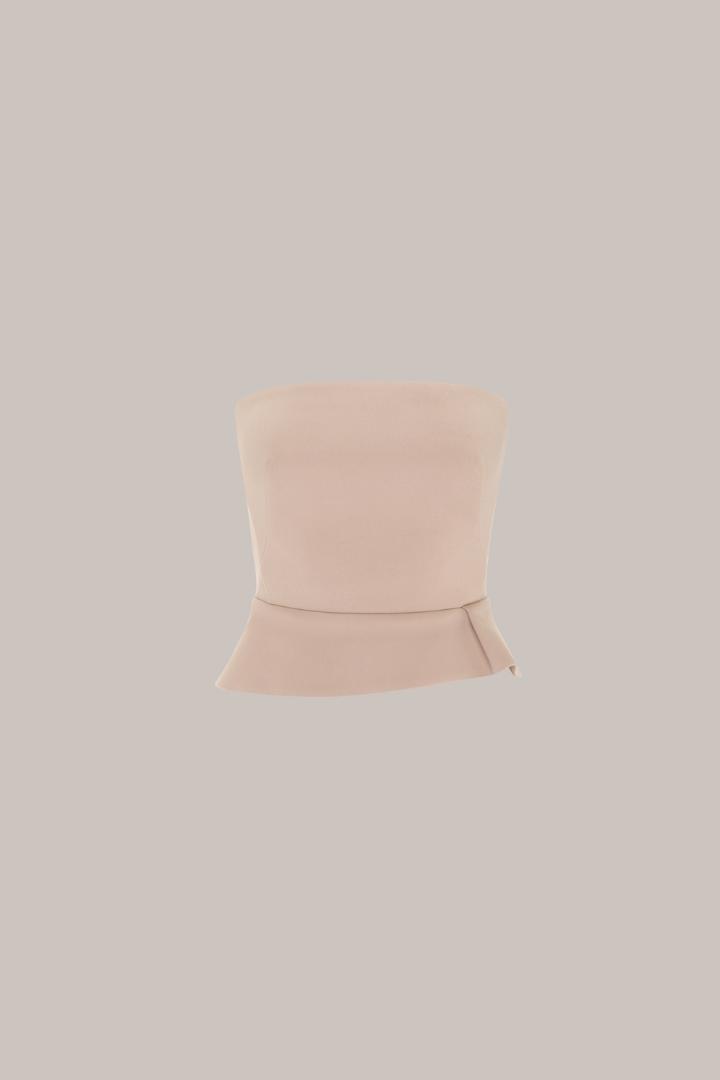 Her Cotton Corset With Beige Peplum
