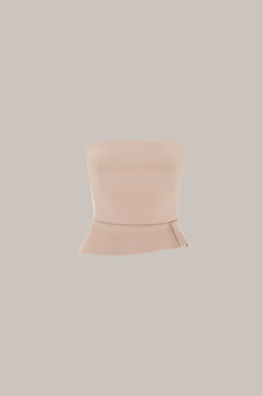 Her Cotton Corset With Beige Peplum
