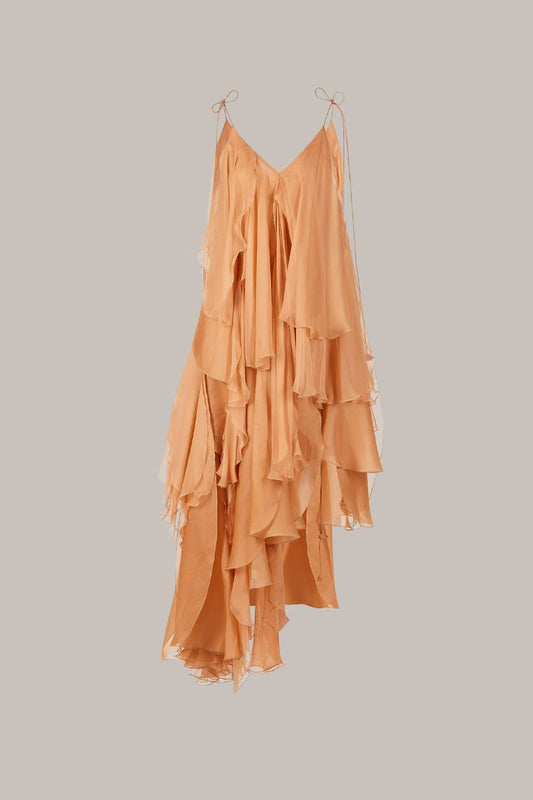 Her Orange Petal Long Dress