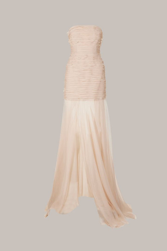 Her Nude Silk Chiffon Dress