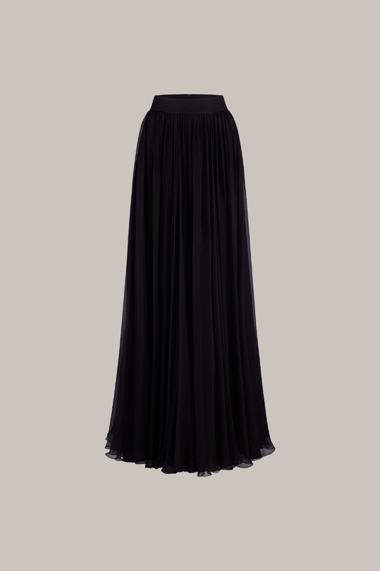 Her Full Fine Black Skirt