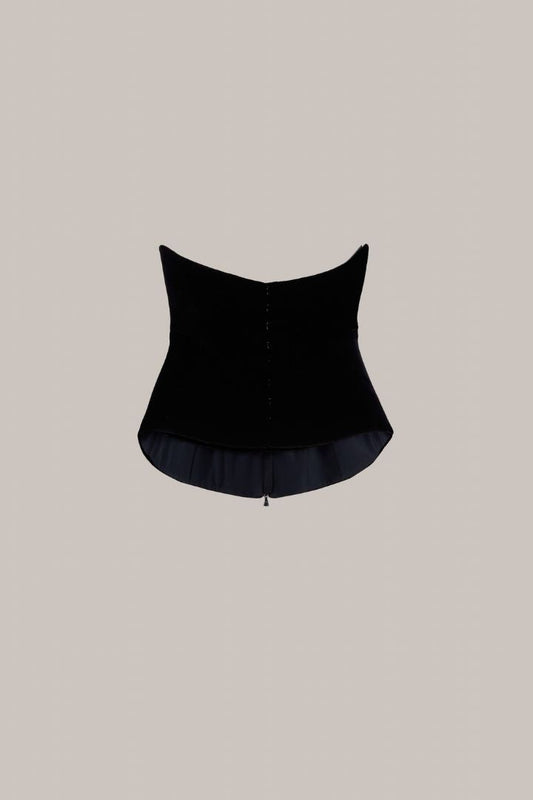 Her Waist Velvet Black Cincher