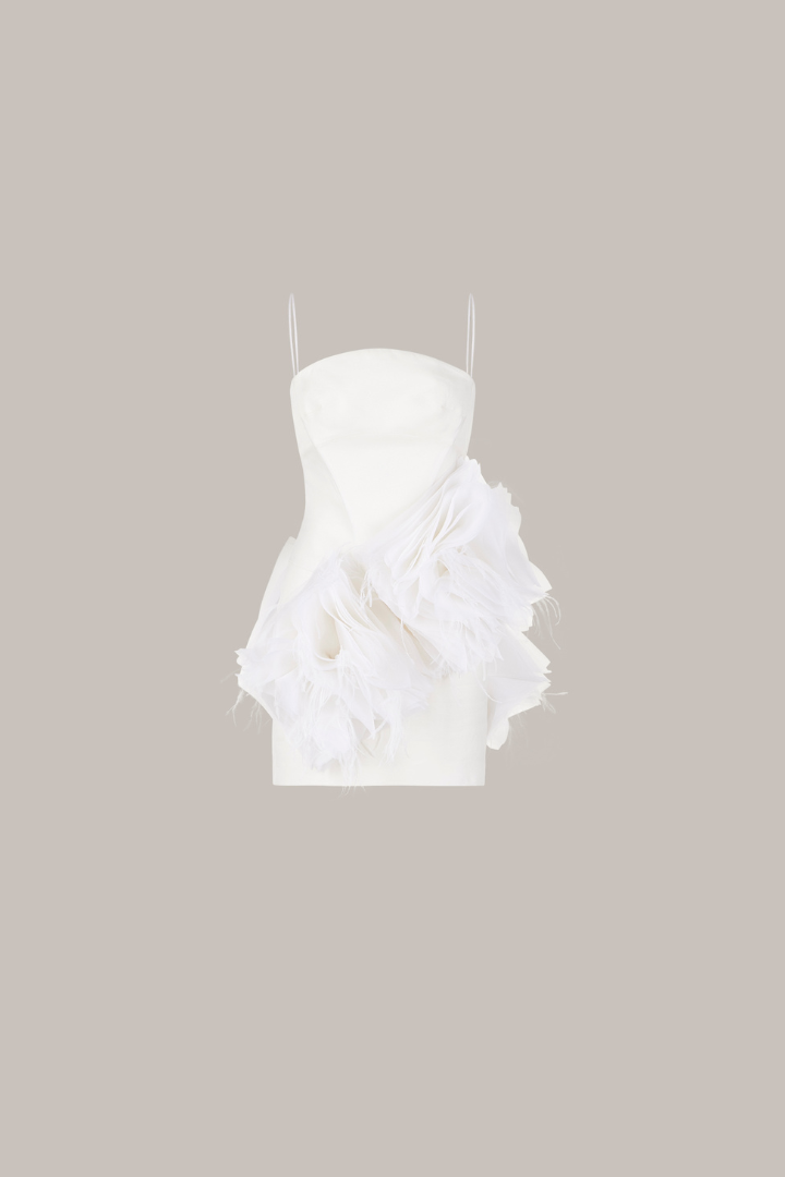 Her Mini Embellished Off White Dress