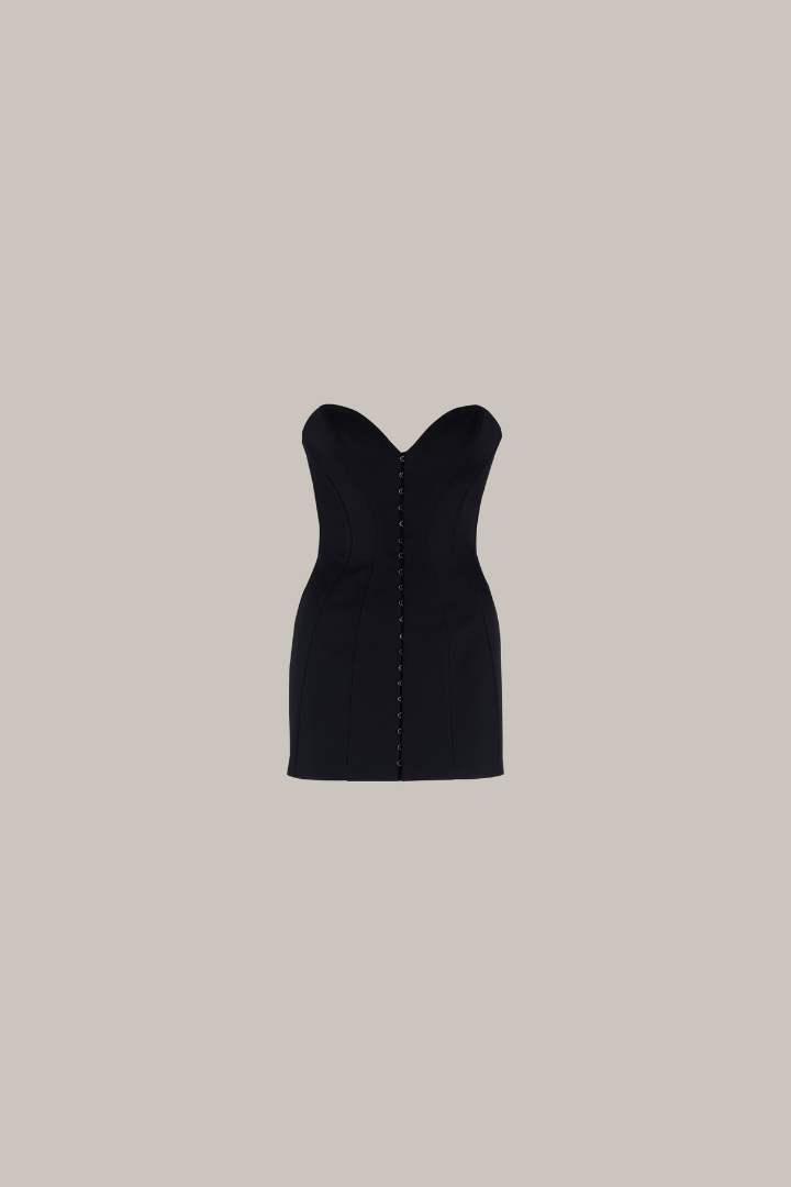Her Heart Long Black Corset