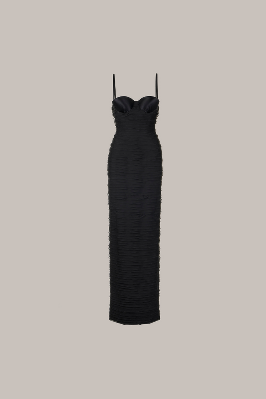 Her Ruffle Corset Black Dress