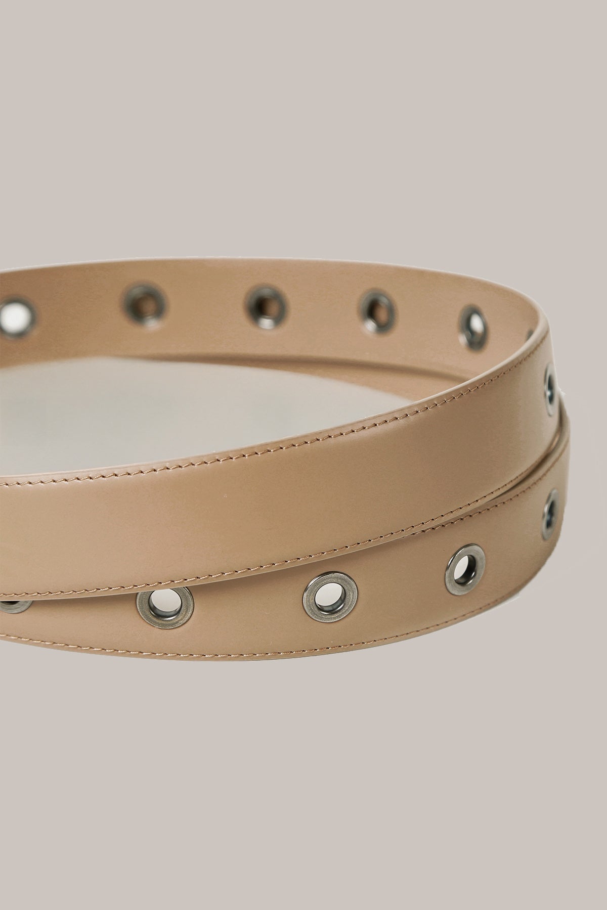 Her Wrap Around Leather Beige Belt