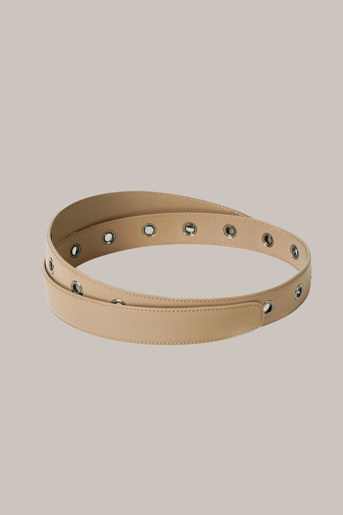 Her Wrap Around Leather Beige Belt