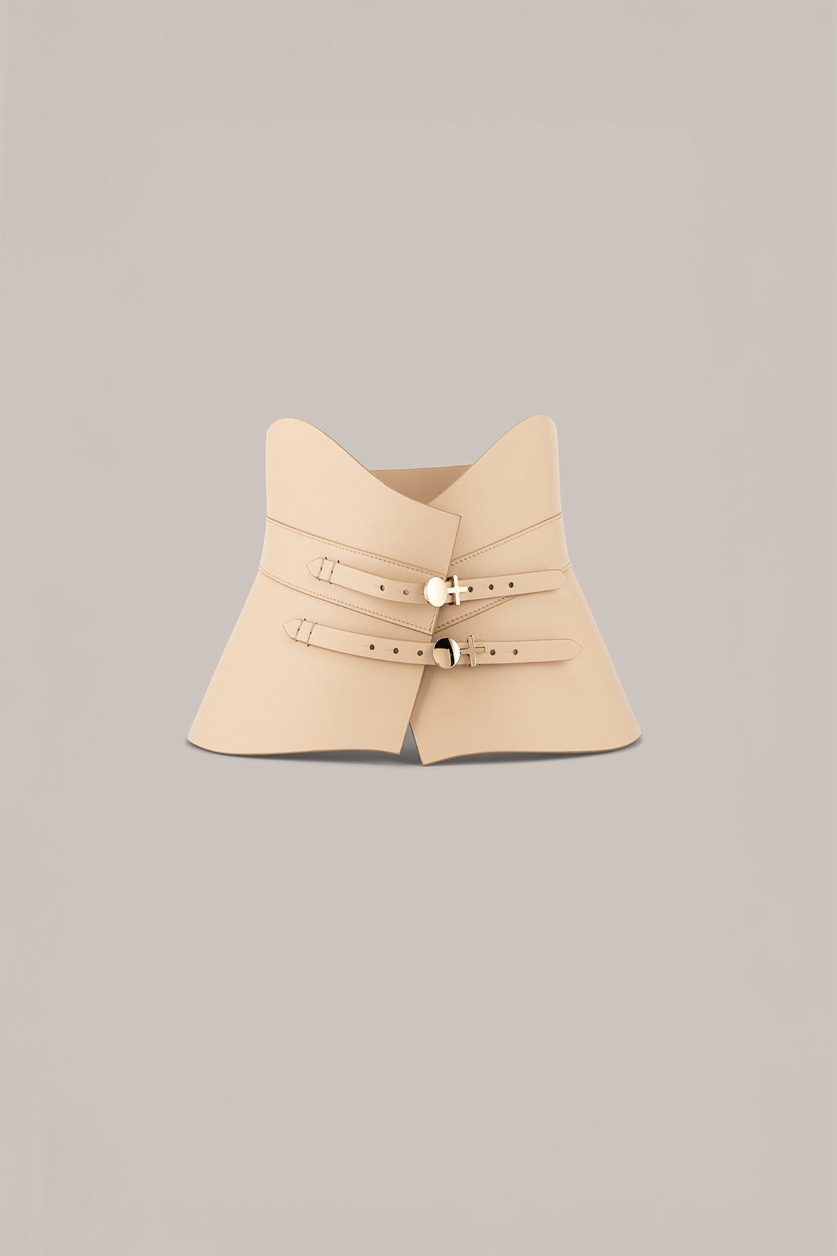 Her Anima Leather Waist Beige Cincher