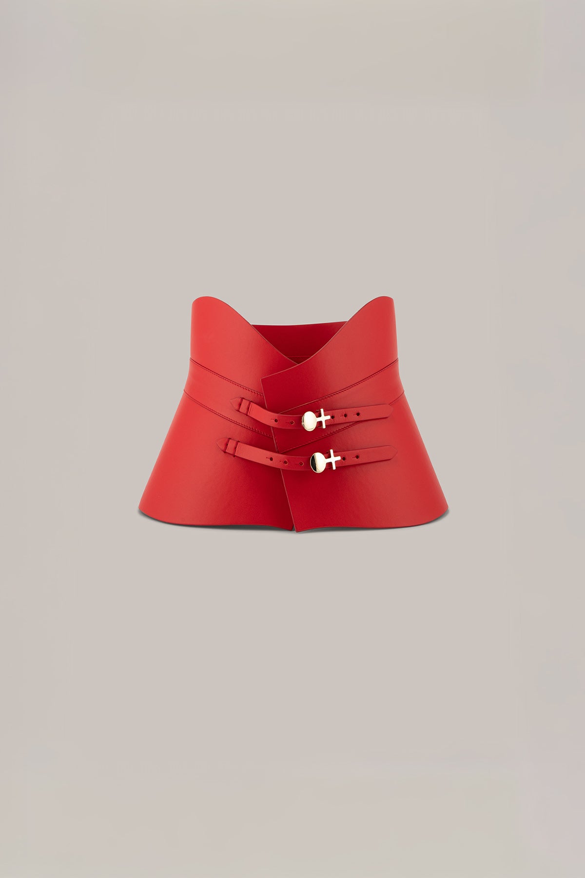 Her Anima Leather Waist  Red Cincher