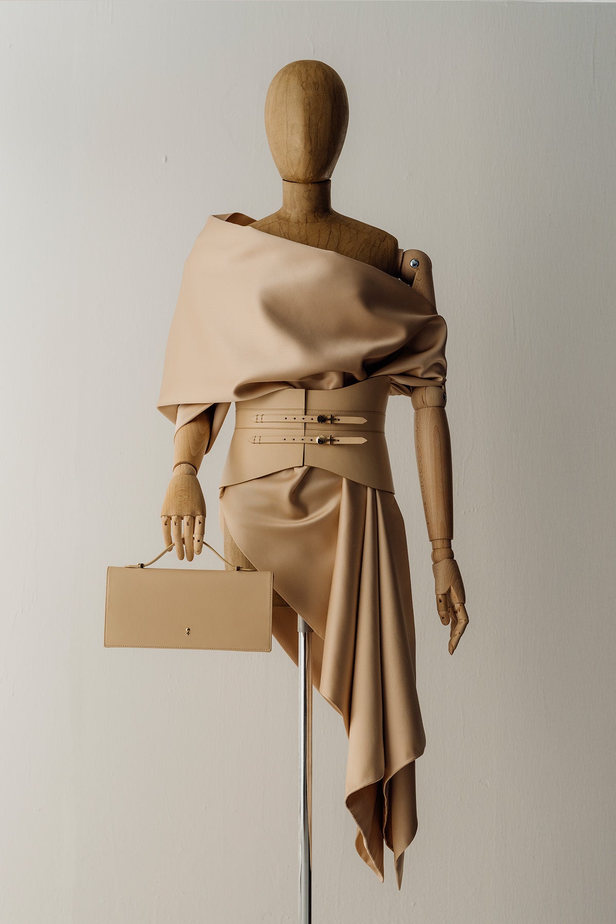 Her Beige Poncho Scarf