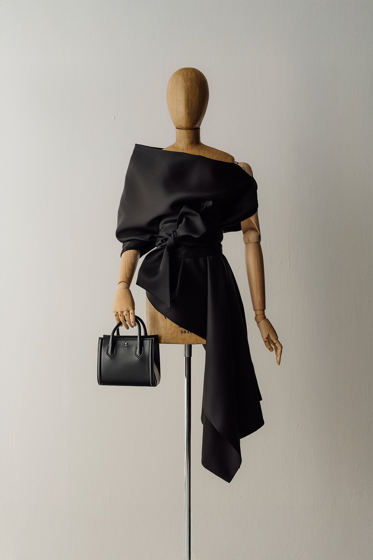 Her Black Poncho Scarf