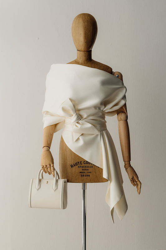 Her White Poncho Scarf