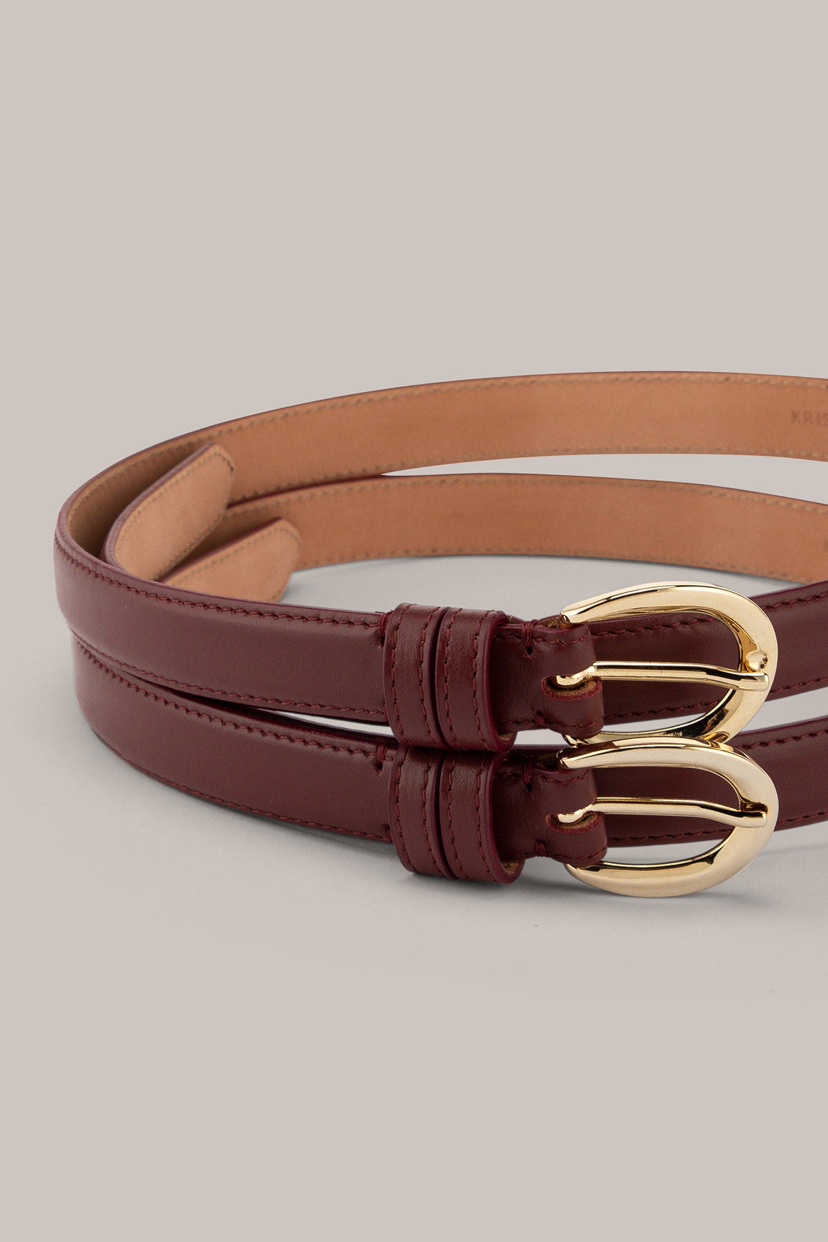 Her Burgundy Twin Belt