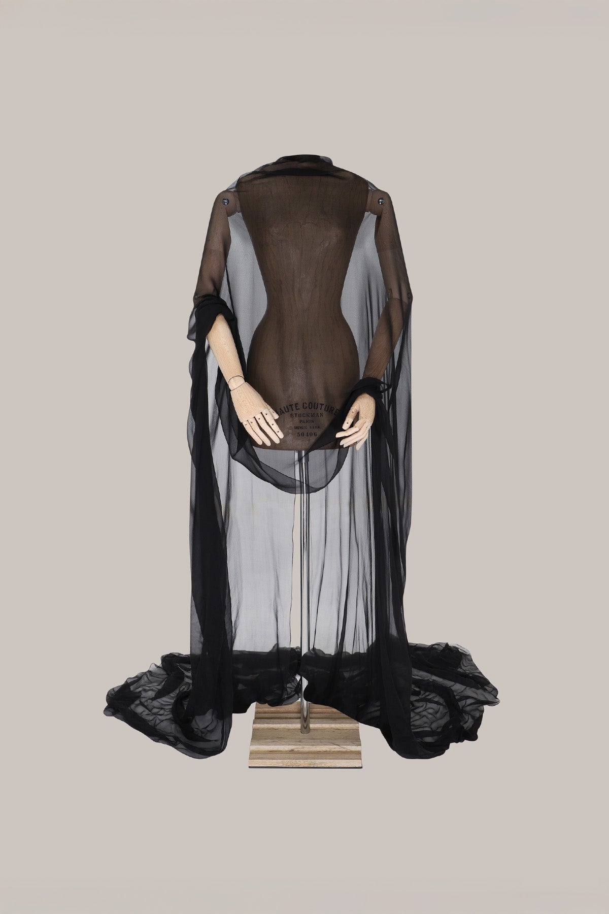 Her Black Chiffon Scarf