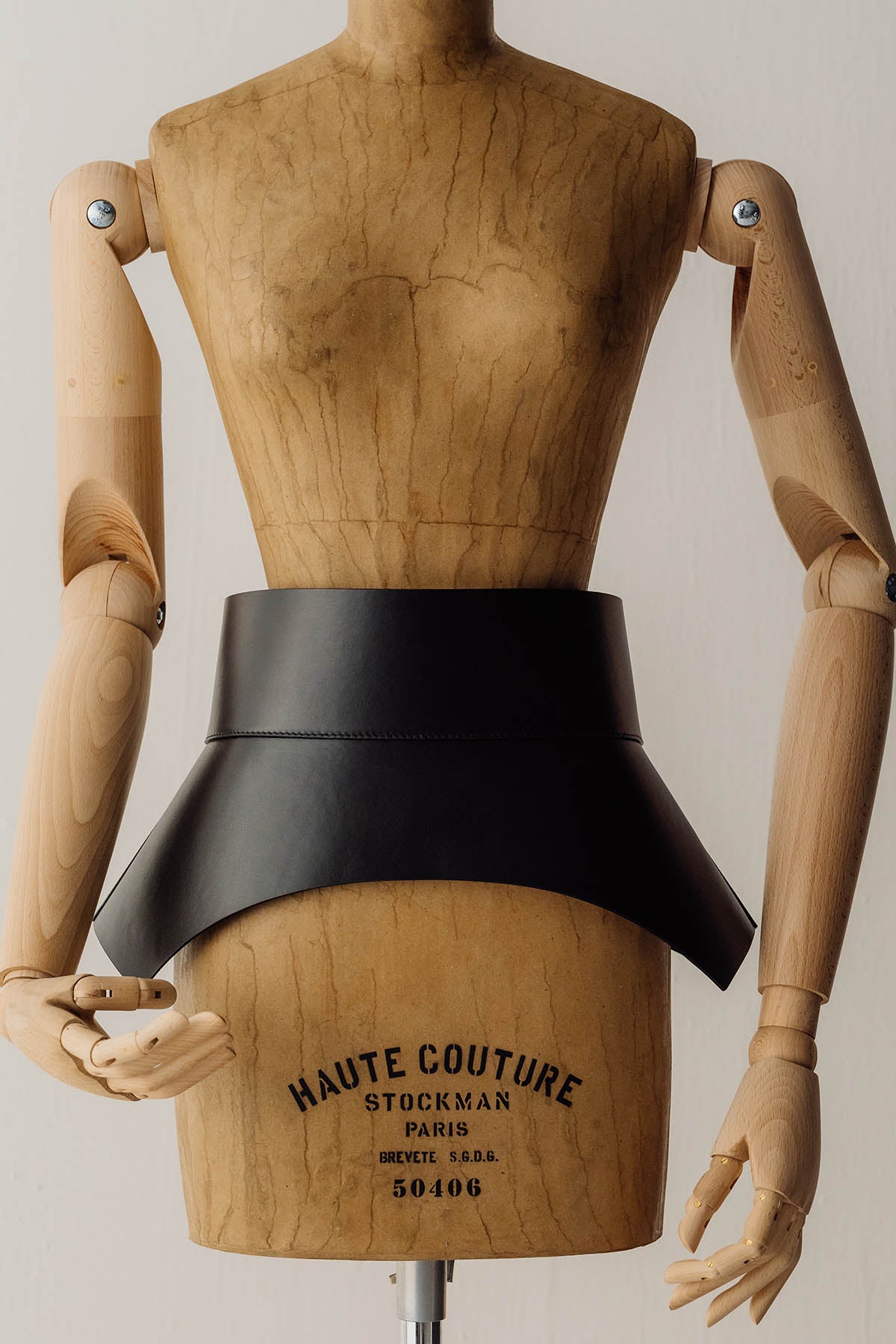 Her Black Leather Cincher