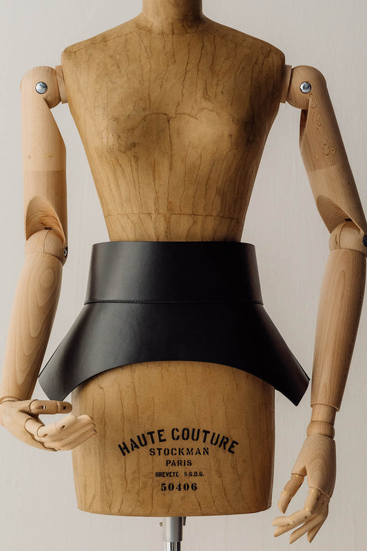 Her Black Leather Cincher