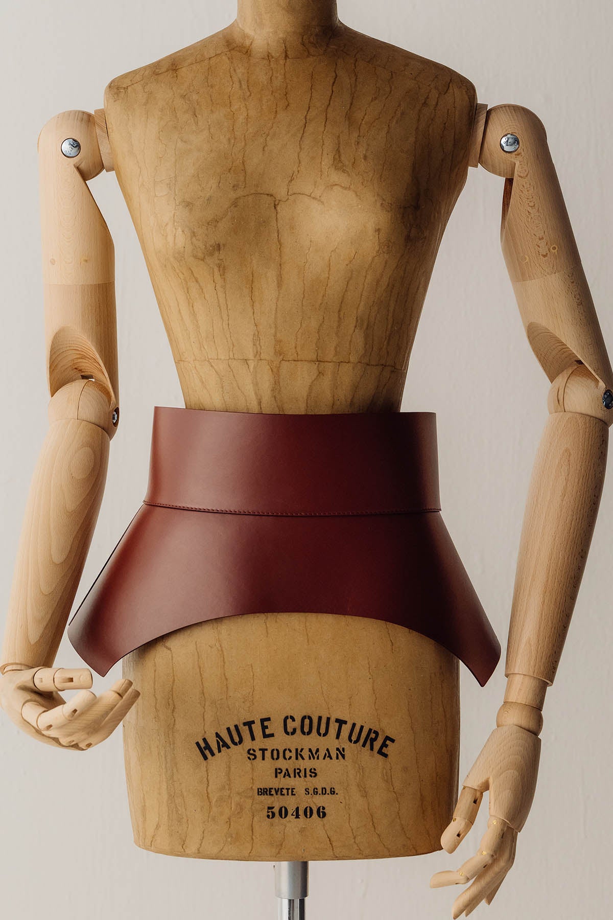 Her Burgundy Leather Cincher