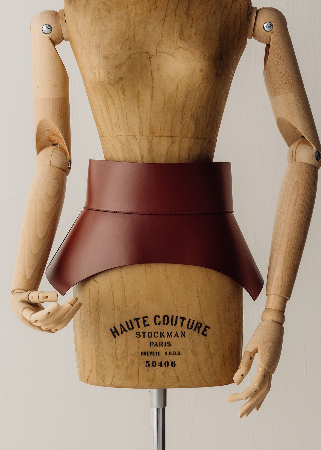 Her Burgundy Leather Cincher