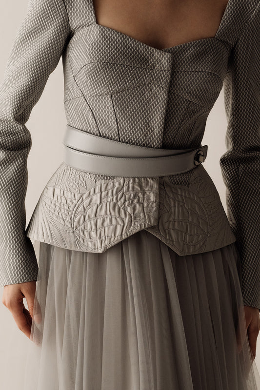 Her Nappa Leather Grey Belt