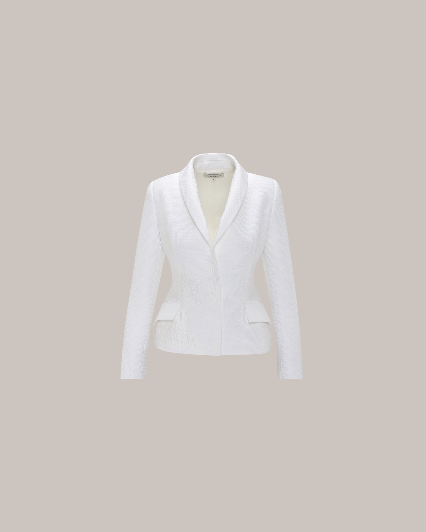 Her Silhouette White Jacquard Jacket