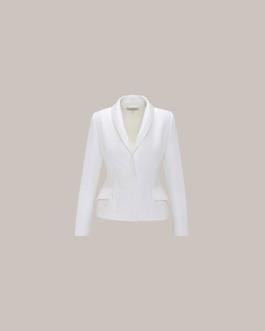 Her Silhouette White Jacquard Jacket