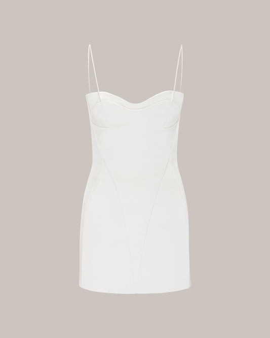 Her Structured White Mini Dress