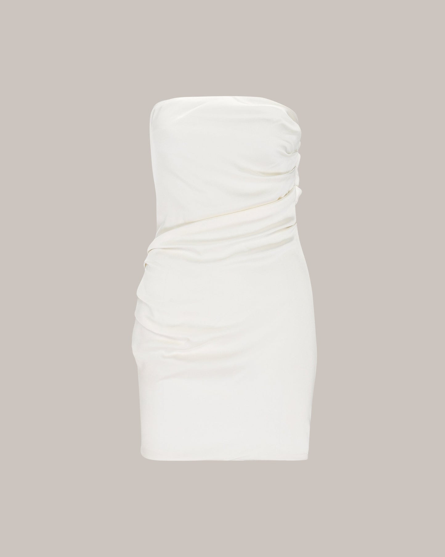 Her White Soft Drape Mini Dress