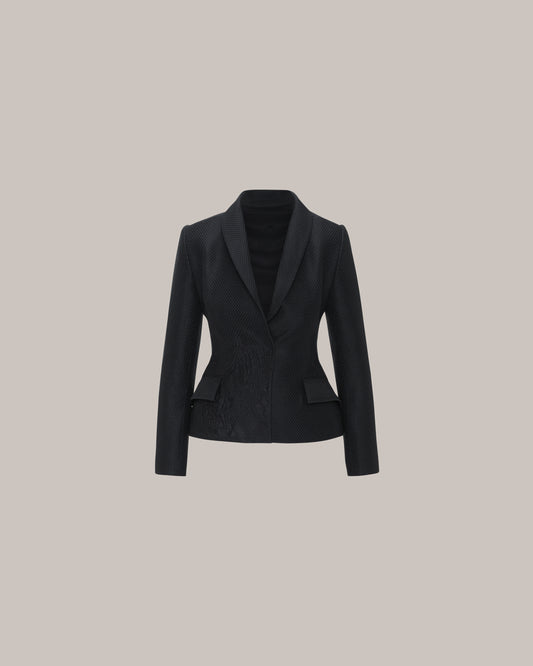 Her Silhouette Black Jacquard Jacket