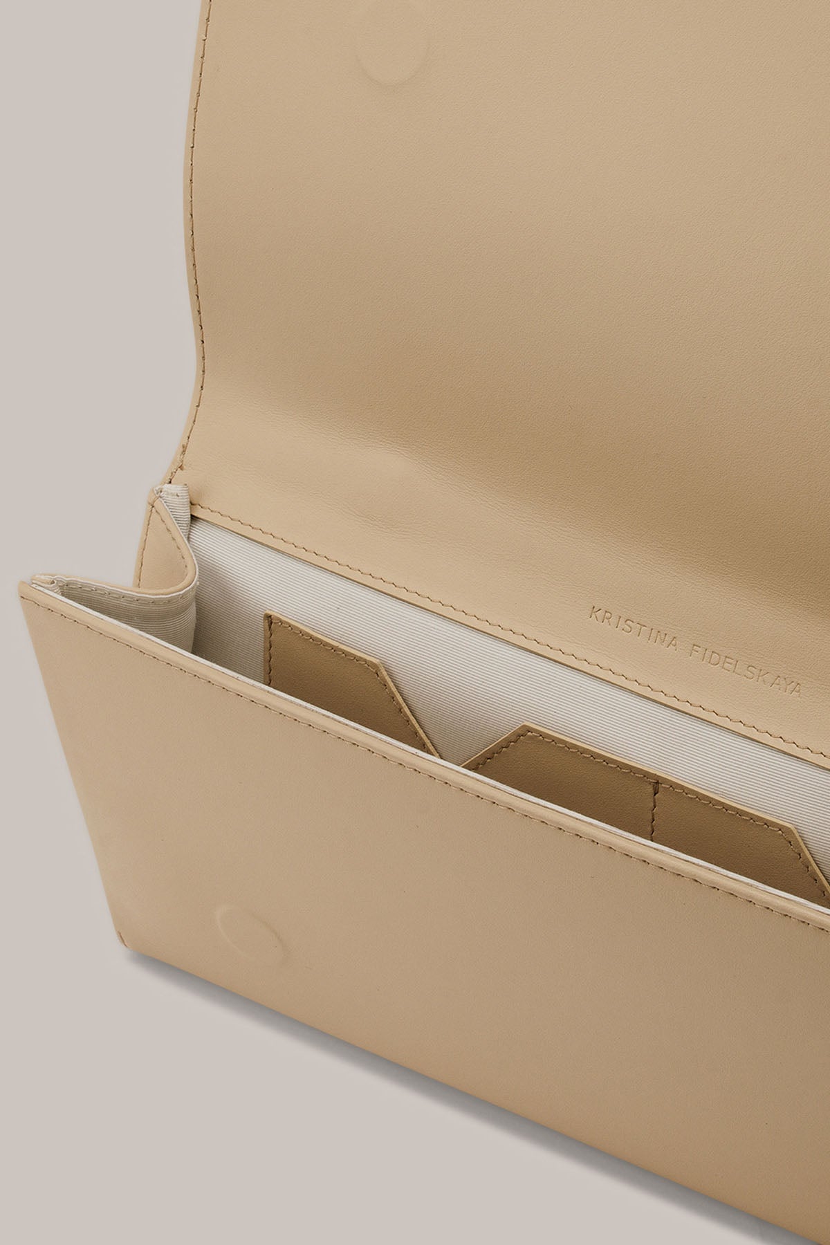 Her Beige Leather Bag