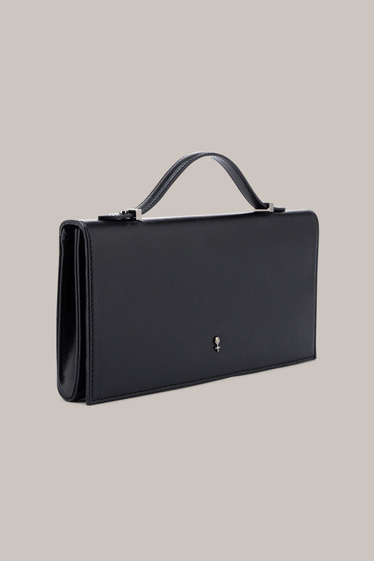 Her Black Leather Bag