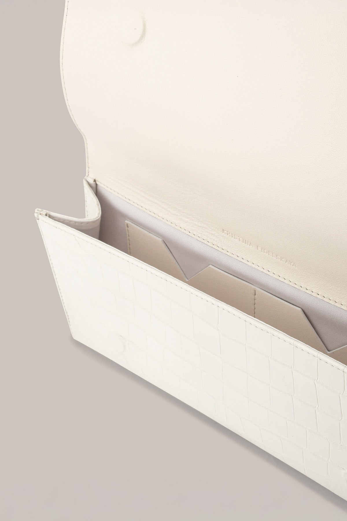 Her White Leather Crocodile Bag