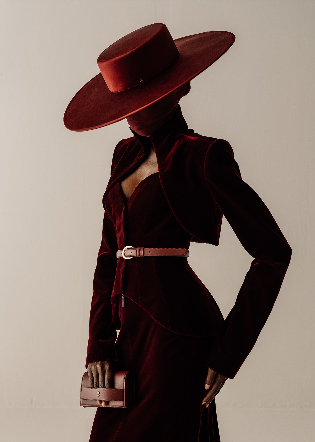 Her Mini Burgungy Clutch